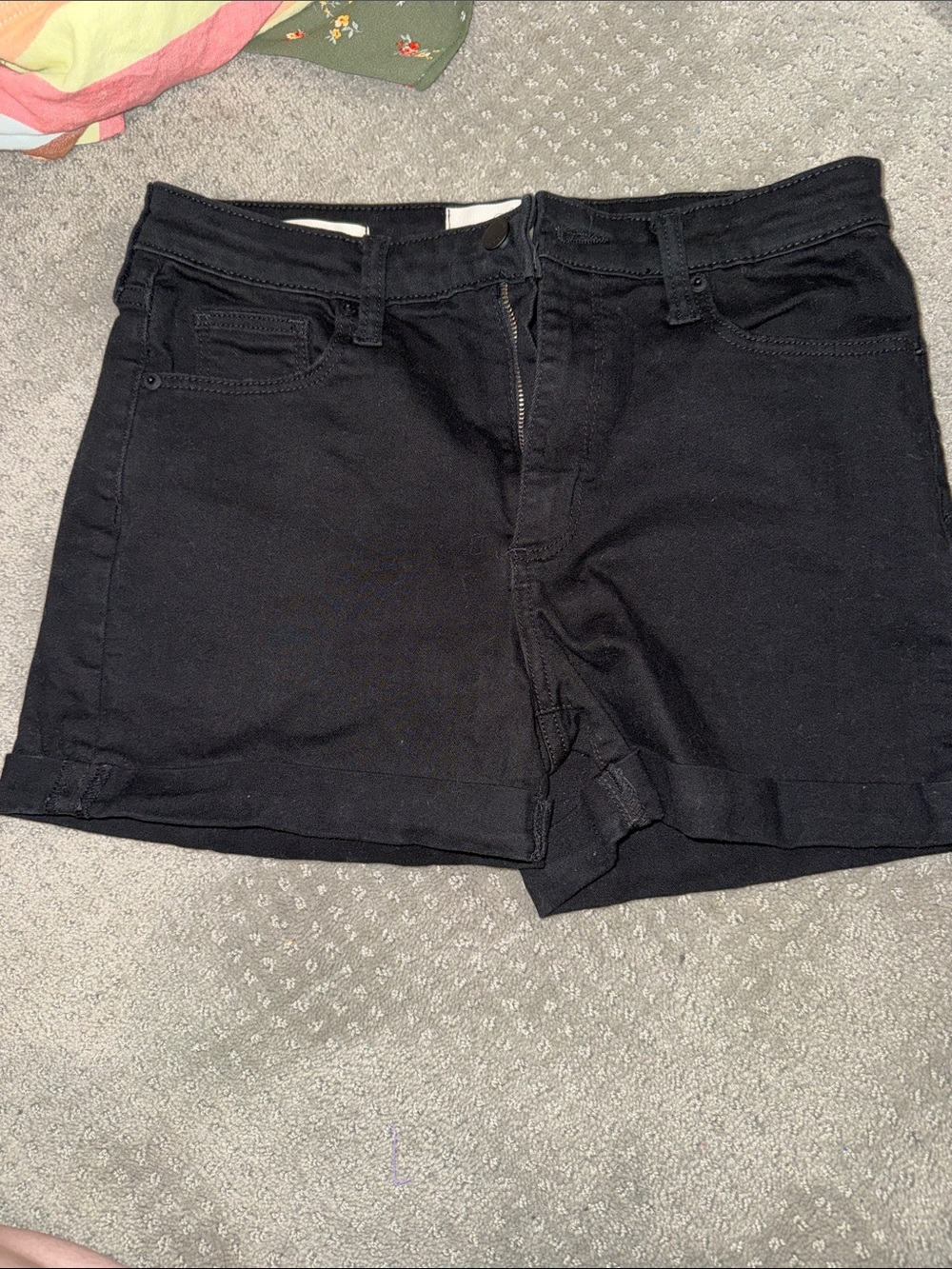 Black jean shorts